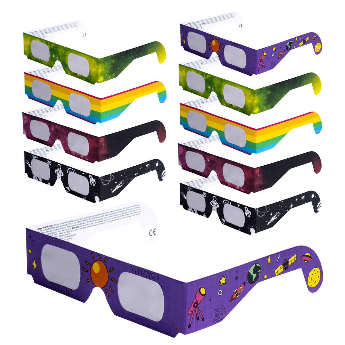 ISO Eclipse Glasses 10-Pack | NASA & AAS Approved | Eclipse Glasses USA